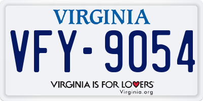 VA license plate VFY9054