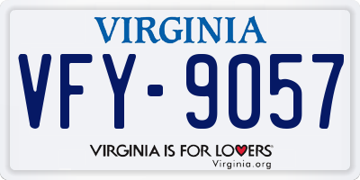 VA license plate VFY9057
