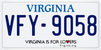 VA license plate VFY9058