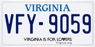 VA license plate VFY9059