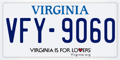 VA license plate VFY9060