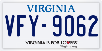 VA license plate VFY9062