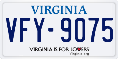 VA license plate VFY9075