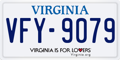 VA license plate VFY9079