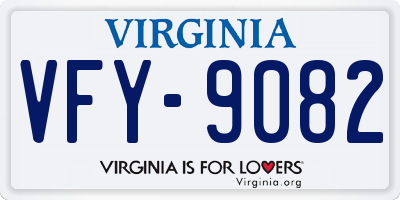 VA license plate VFY9082