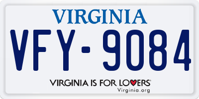 VA license plate VFY9084