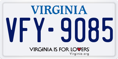 VA license plate VFY9085