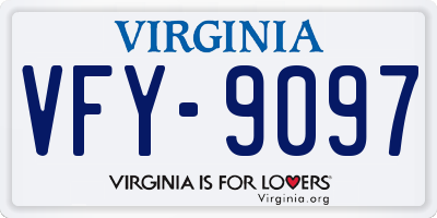VA license plate VFY9097