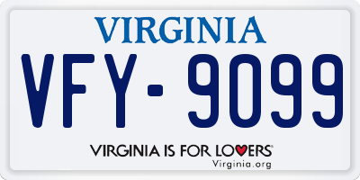 VA license plate VFY9099