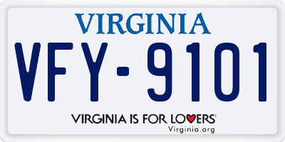 VA license plate VFY9101