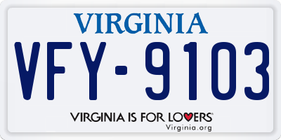 VA license plate VFY9103
