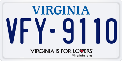 VA license plate VFY9110
