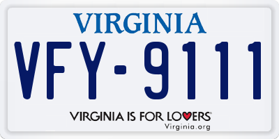 VA license plate VFY9111