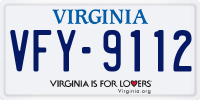 VA license plate VFY9112