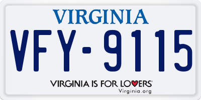 VA license plate VFY9115