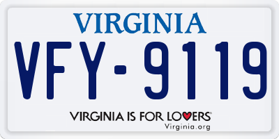 VA license plate VFY9119