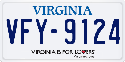 VA license plate VFY9124