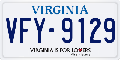 VA license plate VFY9129