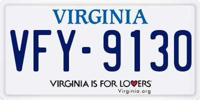 VA license plate VFY9130