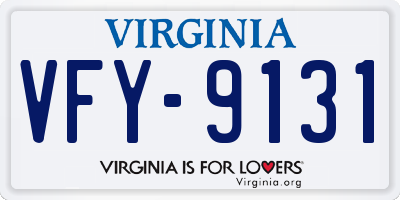 VA license plate VFY9131