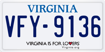 VA license plate VFY9136