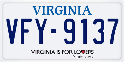 VA license plate VFY9137