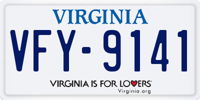 VA license plate VFY9141