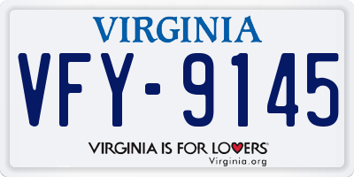 VA license plate VFY9145