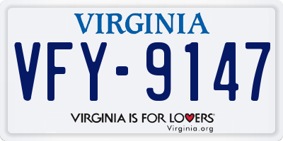 VA license plate VFY9147