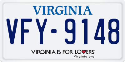 VA license plate VFY9148