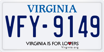 VA license plate VFY9149