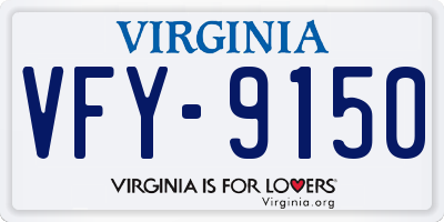 VA license plate VFY9150