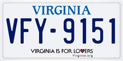 VA license plate VFY9151