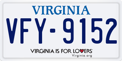 VA license plate VFY9152