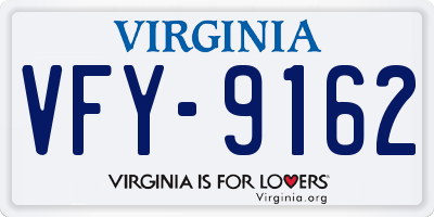 VA license plate VFY9162