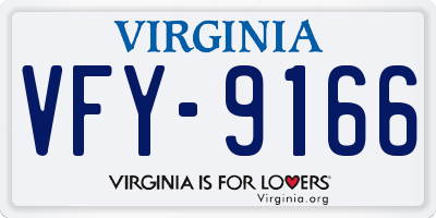 VA license plate VFY9166