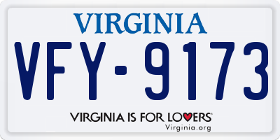 VA license plate VFY9173