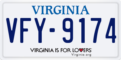 VA license plate VFY9174