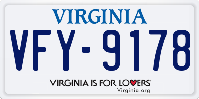 VA license plate VFY9178