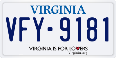 VA license plate VFY9181