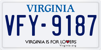 VA license plate VFY9187