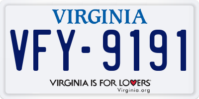 VA license plate VFY9191