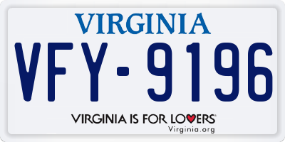 VA license plate VFY9196