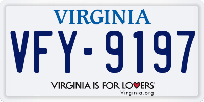 VA license plate VFY9197