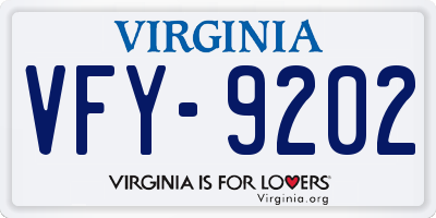 VA license plate VFY9202