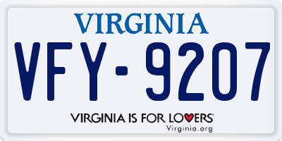 VA license plate VFY9207