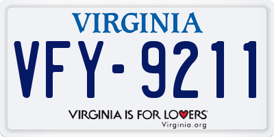 VA license plate VFY9211