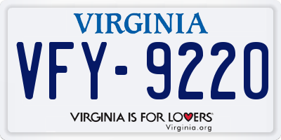 VA license plate VFY9220