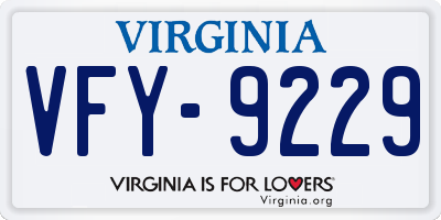 VA license plate VFY9229