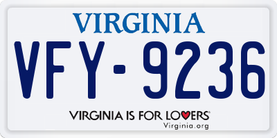 VA license plate VFY9236